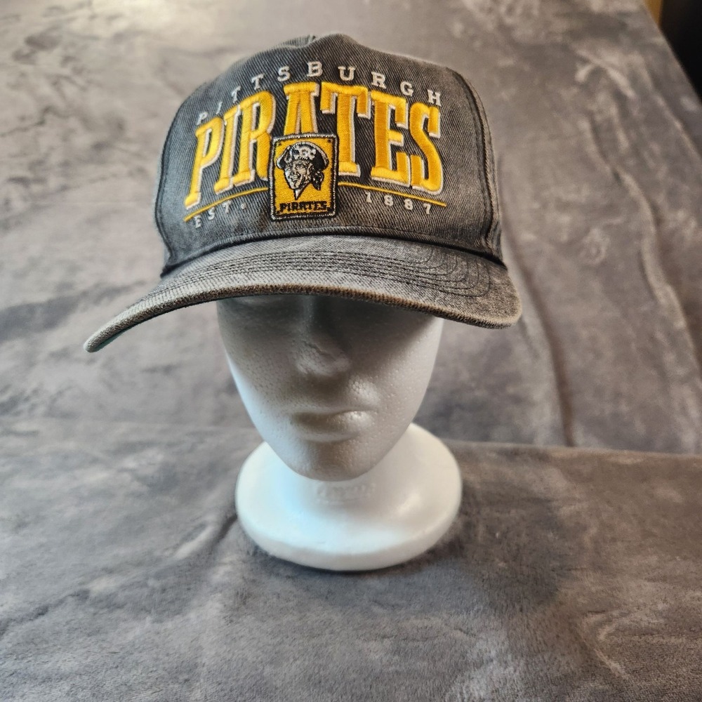 Pittsburgh Pirates Hat Gray VTG Fontana Hitch Cap Snap Back MLB Cooperstown '47
